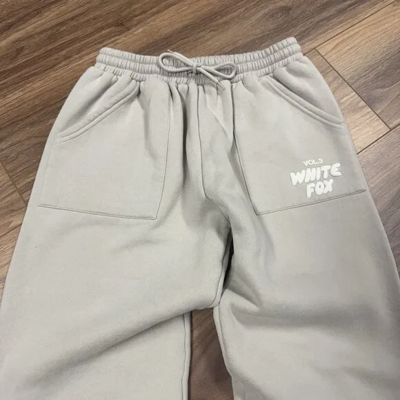 White Fox Vol 3 Sweatpants Joggers Womens Large Greige - Picture 3 of 8